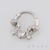HEART AND ROSE VINE SEPTUM CLICKER RING 316L SURGICAL STEEL